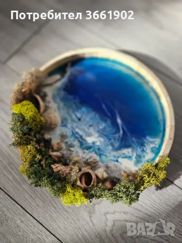  Ръчна изработка Жива картина Скандинавски мъх Море, снимка 4 - Декорация за дома - 48665677