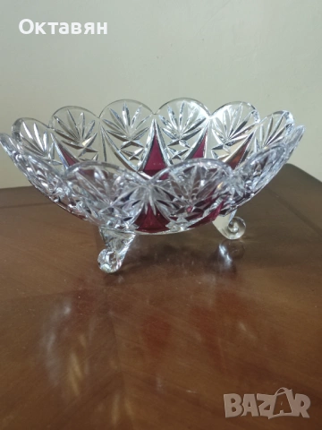 Кристална фруктиера, бонбониера, снимка 3 - Аксесоари за кухня - 53926225
