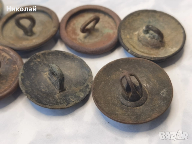 Стари бронзови военни копчета от РТОВ 10 броя, снимка 7 - Антикварни и старинни предмети - 53891025