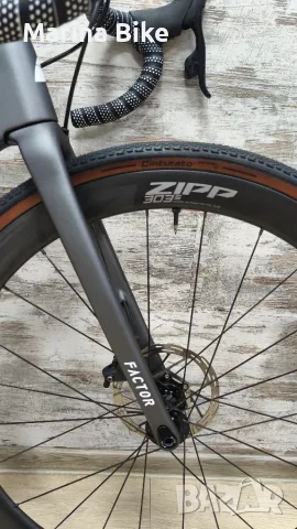 НОВ карбонов велосипед Factor LS Gravel CeramicSpeed SRAM Rival AXS Zipp 303S | 49, снимка 12 - Велосипеди - 56288166