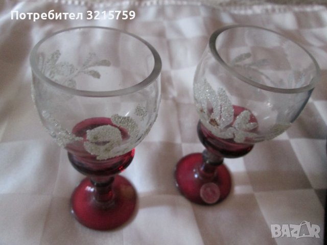 Красив Кристален сервиз ,цветно стъкло,ръчно рисуван, снимка 5 - Сервизи - 37097030