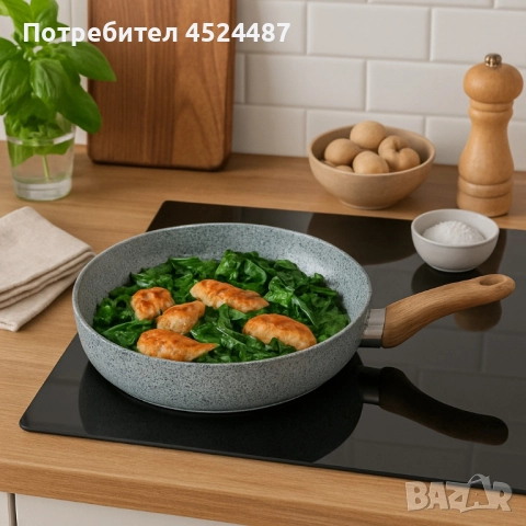 Тиган Voltz Siena, Дълбок, Мраморно каменно керамично покритие, снимка 2 - Съдове за готвене - 50192308