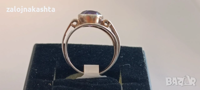 Съветски-Сребърен пръстен с Аметист-4,96гр/875, снимка 5 - Пръстени - 54123071