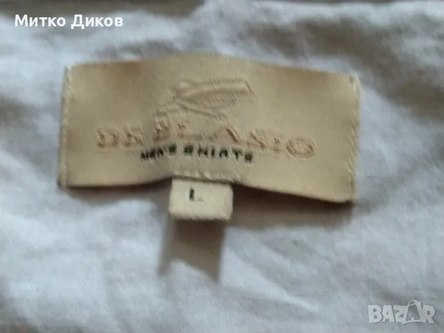 De Blasio маркова мъжка риза лен и памук нова винтидж стил с връзки размер Л, снимка 4 - Ризи - 49470871