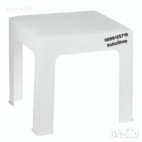 Маса/бяла маса-48х48х41 см./маса за балкон/маса за тераса/маса за градина, снимка 3 - Градински мебели, декорация  - 50239308