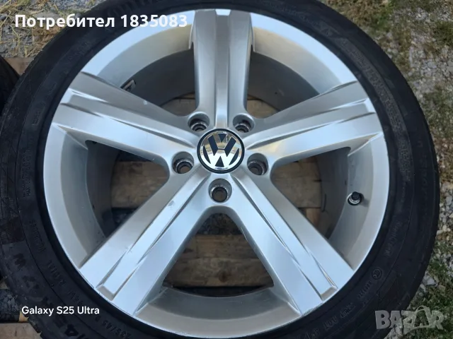 Лети джанти 17ки 5х112 VW + летни гуми 235/45/17, снимка 7 - Гуми и джанти - 55847272