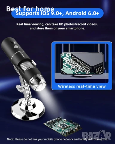 T TAKMLY Безжичен цифров микроскоп , снимка 4 - Друга електроника - 50492977