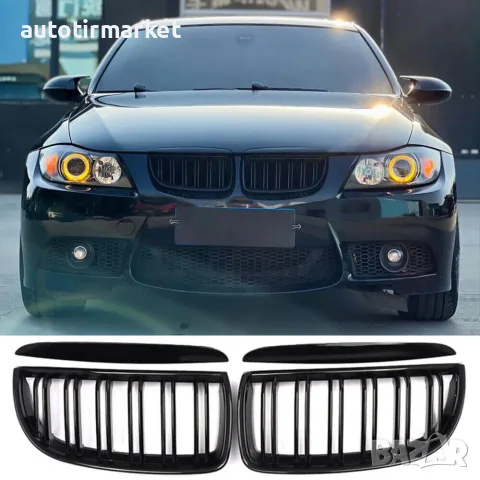 Бъбреци с двойни ребра черен лак за BMW серия 3, снимка 5 - Аксесоари и консумативи - 56052845