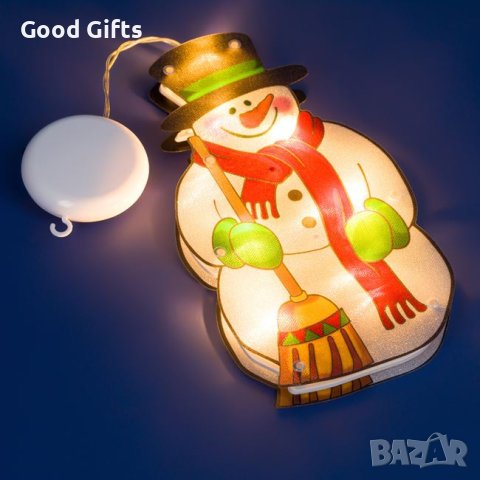 LED Светеща Коледна декоративна фигурка Снежен човек, 25cm, снимка 2 - Декорация за дома - 42703949