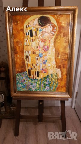 "Целувката" Густав Климт– Масло, Платно, Подпис, 80см/60см, 1969г