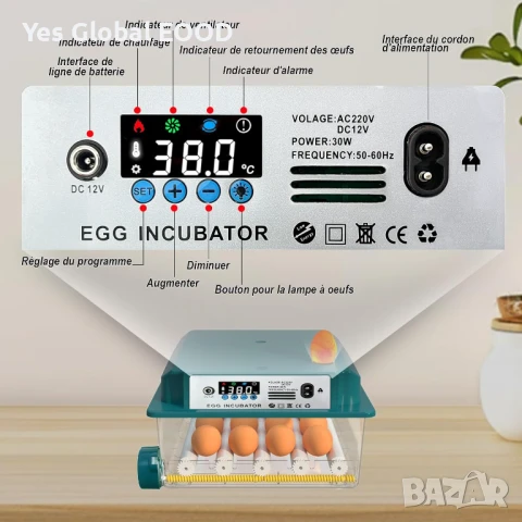 CoInceptus инкубатор 12–16 яйца – автоматично обръщане и влага, снимка 4 - Други животни - 50952199