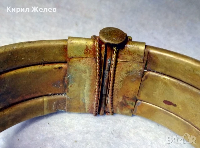 СТАРА ОГРОМНА ЕТНОГРАФСКА ТИБЕТСКА БРОНЗОВА ГРИВНА РЪЧНА ИЗРАБОТКА ИНКРУСТИРАНА с ЯСПИС и РОГ 38150, снимка 6 - Антикварни и старинни предмети - 51360663