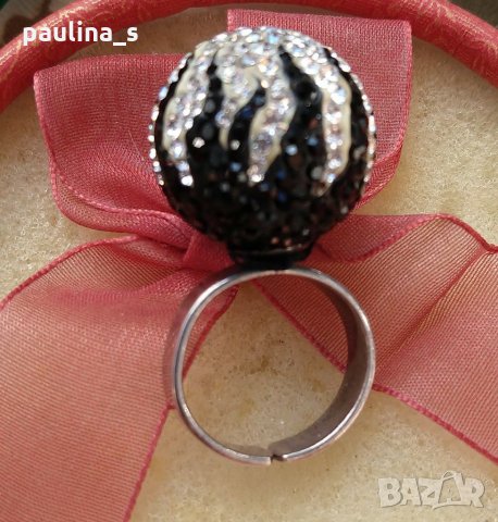 Два различни пръстена / Swarovski / Нов сребърен пръстен с регулация, проба 925 / топка , снимка 12 - Пръстени - 29670193