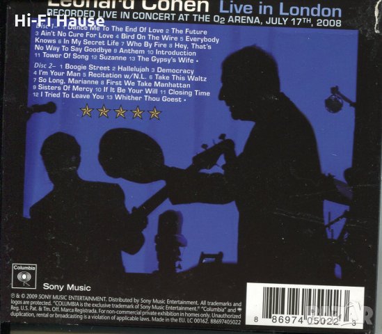 Leonard Cohen -Live in London, снимка 2 - CD дискове - 35415145