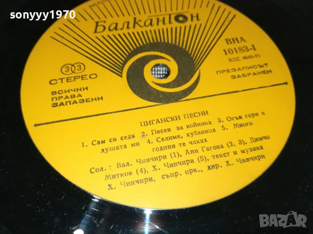 ЦИГАНСКИ ПЕСНИ-ПЛОЧА 1006251008, снимка 7 - Грамофонни плочи - 50612326