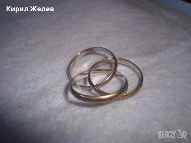 ИНТЕРЕСЕН СТАР ТРОЕН РАЗДВИЖЕН АРТ МОДЕЛ ПРЪСТЕН ПОСРЕБРЕНА МЕД 27660