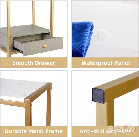 Мултифункционално шкафче / нощно шкафче / помощна масичка FJGS-ST05GR, снимка 5 - Шкафове - 38952588