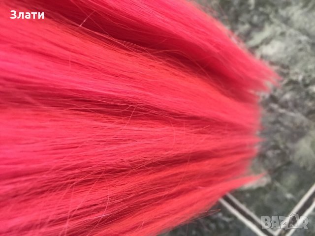 Промо-Уникална,естествена,розова коса,двойна плътност!Готова за поставяне!, снимка 5 - Аксесоари за коса - 17737058
