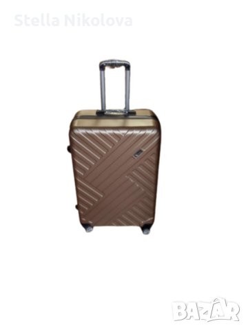 Твърд куфар от пластмаса ‘ABS’ с 4 завиващи колела -75см.,злато, снимка 1 - Куфари - 42711589