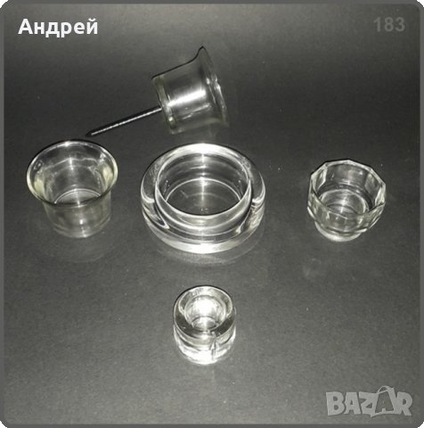 Лот: пет стъклени свещника, различни по големина, снимка 3 - Други - 29617794