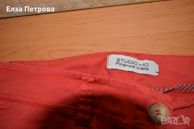 Пролетно - есенен памучен червен панталон, снимка 3 - Панталони - 42306105