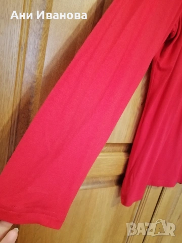 нова дамска блуза, голям размер в червен цвят, снимка 7 - Блузи с дълъг ръкав и пуловери - 53346426