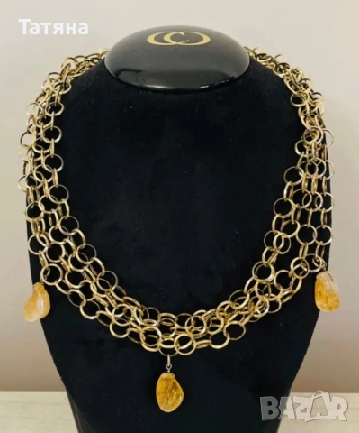 4-редно колие от позлатено  925 сребро ,66грамма