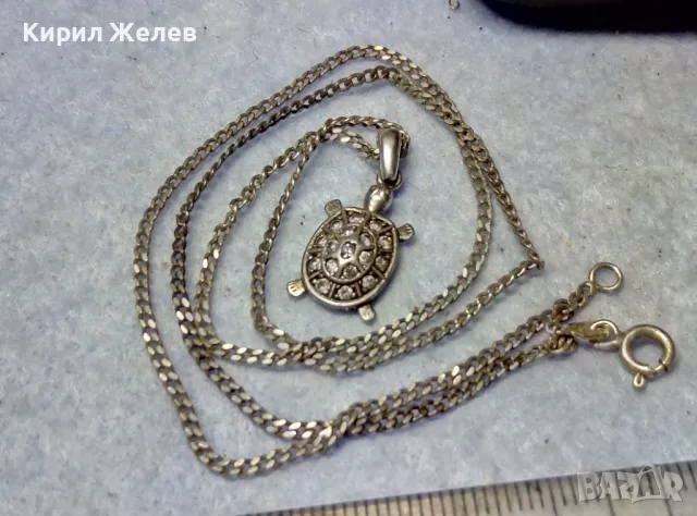ФИГУРАЛЕН СКЪПОЦЕНЕН СРЕБЪРЕН МЕДАЛЬОН КОСТЕНУРКА СРЕБЪРНА ВЕРИЖКА КОЛИЕ РОДИРАНО СРЕБРО 925 47539, снимка 9 - Колиета, медальони, синджири - 49606084