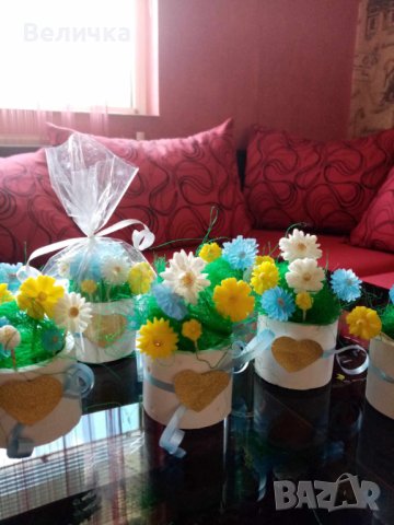 Цветница.Малки подаръчета., снимка 2 - Изкуствени цветя - 39967567