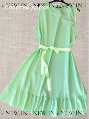 Много цветове дамски летни рокли с коланче,дължина до коляното, снимка 3 - Рокли - 50454811