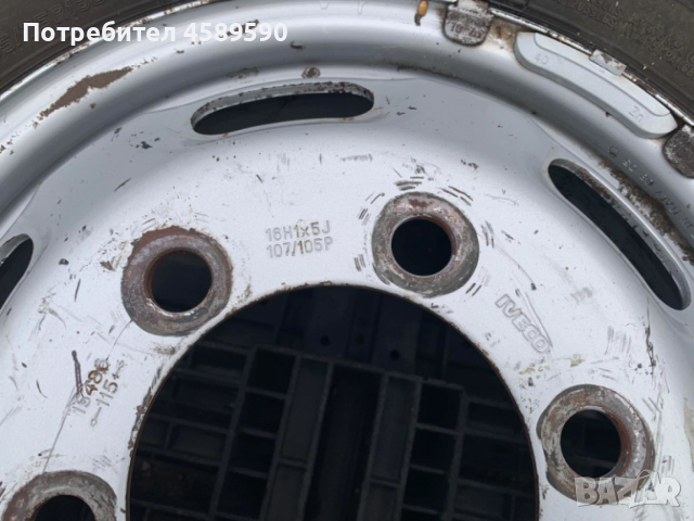 1бр.Железна джанта 16цола 6x170 ET115 за ДВОЙНИ ГУМИ Iveco Daily(2006-2025), снимка 7 - Гуми и джанти - 52826193