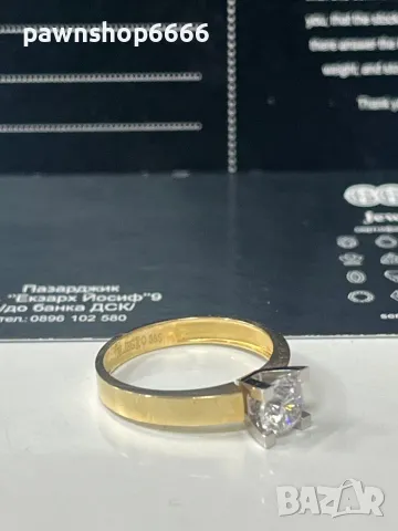 Златен пръстен 14 карата, снимка 5 - Пръстени - 49343725