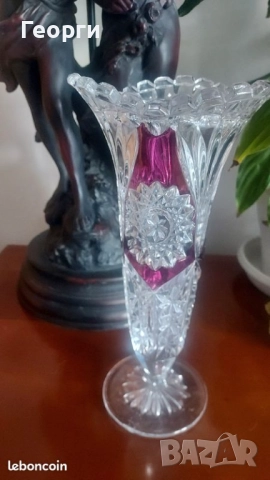 Винтидж кристални ваза/купа/фруктиера, снимка 9 - Антикварни и старинни предмети - 51986608