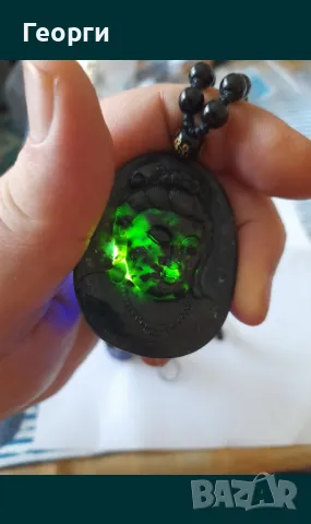 Амулет от натурален нефрит-6, снимка 4 - Колиета, медальони, синджири - 50111539