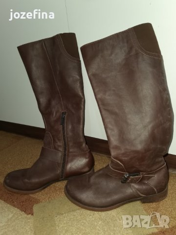 Маркови Кафяви ботуши естествена кожа ниска подметка, марка Reaction kenneth cole, снимка 4 - Дамски ботуши - 42527089