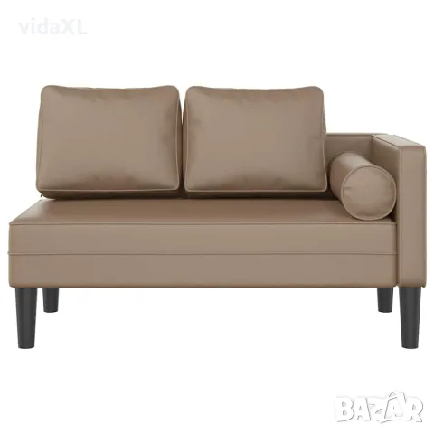 vidaXL Кушетка с възглавници, капучино, изкуствена кожа, снимка 3 - Кушетки - 56147453