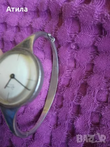 часовник сребърен гривна, снимка 3 - Дамски - 47490121