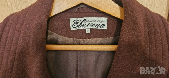 Кафяво дълго палто, XL, снимка 8 - Палта, манта - 51786666