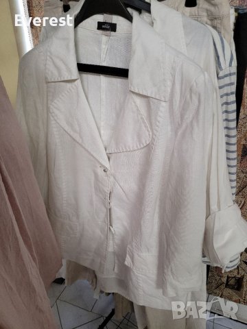 Различни ЛЕНЕНИ дрехи- бели ризи,бежеви панталони, чанти,кошници, ленено сако, снимка 6 - Ризи - 37180313