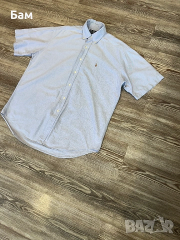 Оригинална мъжка риза с къс ръкав Polo Ralph Lauren "Oxford" Shirt размер М,може да стане и за Л, снимка 3 - Ризи - 54113090