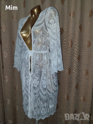   Charlotte Russe S Бял дантелен халат, снимка 2 - Нощници - 42197570