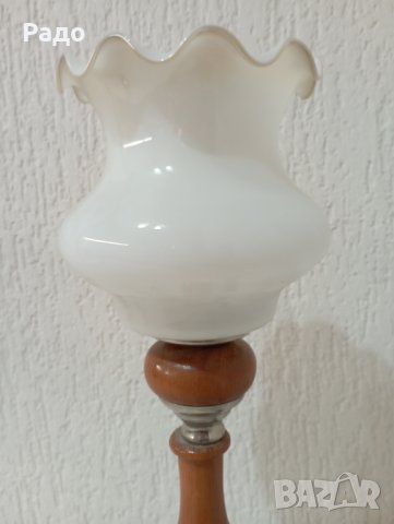 Комплект от две старинни дървени лампи - лампа, снимка 5 - Настолни лампи - 44276481