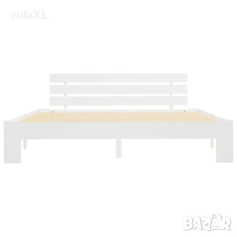 vidaXL Рамка за легло, бяла, бор масив, 160х200 см, снимка 3 - Спални и легла - 56146578
