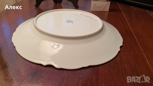 Hutschenreuther– Рисувана чиния, плато, 25.5см– 1988г Отлична!, снимка 5 - Чинии - 37486274