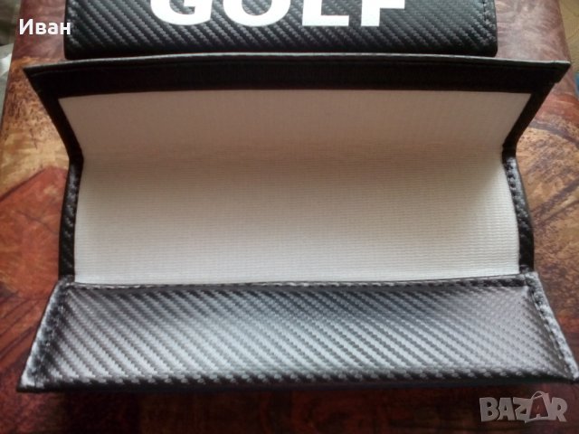 Супер качество черен карбон кожа протектор калъф два цвят за колан Голф GOLF за кола автомобил джип, снимка 10 - Аксесоари и консумативи - 29808187