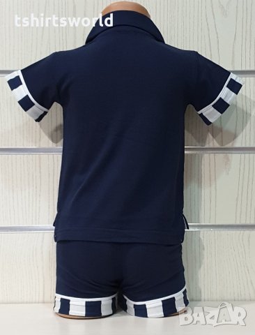 Ново детско моряшко комплектче тип Lacoste с яка, 5-6 години, снимка 2 - Детски комплекти - 29029420