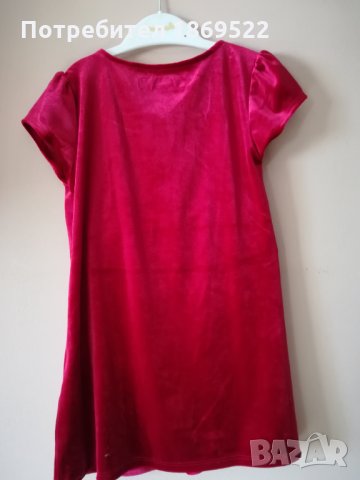 Червена рокля от кадифе за момиченце на 3-4 год. , снимка 3 - Детски рокли и поли - 31192746