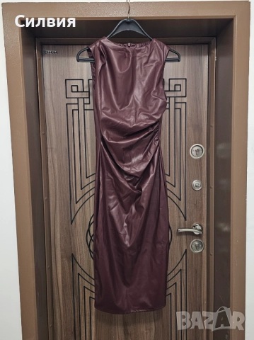 Нова червена дълга лъскава кожена рокля "Shein" / "Шейн", размер S