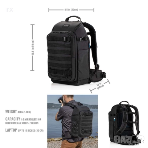 Фотораница Tenba Axis V2 Tactical 20L backpack - нова, снимка 6 - Чанти, стативи, аксесоари - 52646007