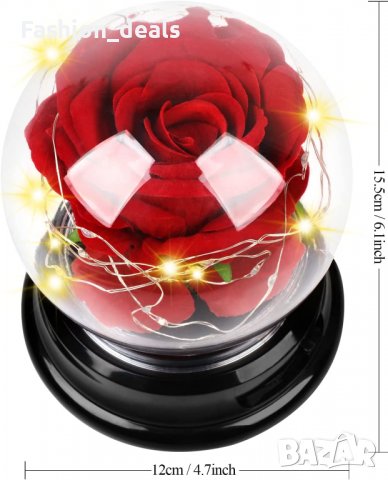 Нова роза с LED светлини с кутия Подарък за жена приятелка гадже Годишнина, снимка 2 - Романтични подаръци - 39791638